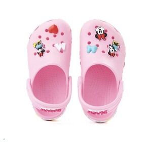 Crocs + Disney Mickey‎ & Friends Minnie Classic Pink/Multi Youth Size j1 NWT